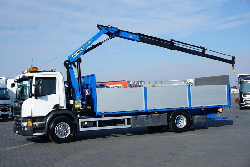 Scania P 250 / ACC / SKRZYNIOWY + HDS + WINDA / PALFINGER PK 12 002 - E - Autocarro con pianale/ Cassone fisso, Camion con gru: foto 3 Scania P 250 / ACC / SKRZYNIOWY + HDS + WINDA / PALFINGER PK 12 002 - E - Autocarro con pianale/ Cassone fisso, Camion con gru: foto 3