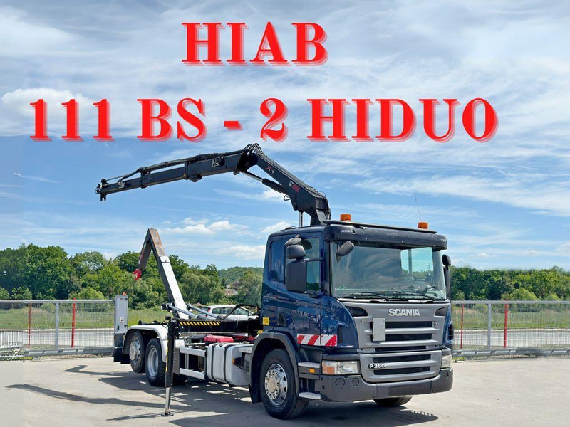 Scania P 360 * ABROLLKIPPER * HIAB 111 BS -2 HIDUO/FUNK - Autocarro scarrabile, Camion con gru: foto 1 Scania P 360 * ABROLLKIPPER * HIAB 111 BS -2 HIDUO/FUNK - Autocarro scarrabile, Camion con gru: foto 1