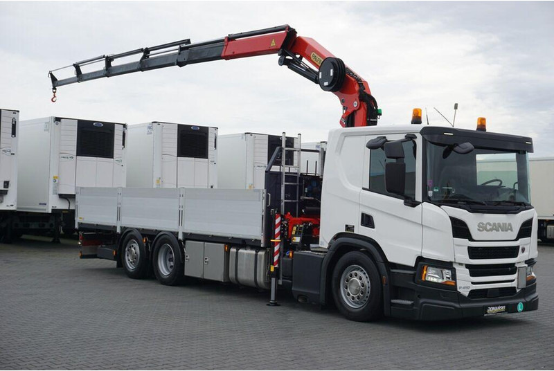 Scania P 410 / 6 X 2 / SKRZYNIOWY + HDS / PALFINGER PK 24 001 / OŚ SKRĘ - Autocarro con pianale/ Cassone fisso, Camion con gru: foto 2 Scania P 410 / 6 X 2 / SKRZYNIOWY + HDS / PALFINGER PK 24 001 / OŚ SKRĘ - Autocarro con pianale/ Cassone fisso, Camion con gru: foto 2
