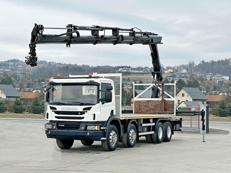 Scania P 410*PLATFORM 7,00m*HIAB 244 E-5 HIPRO+FUNK/8x4 - Autocarro con pianale/ Cassone fisso, Camion con gru: foto 2 Scania P 410*PLATFORM 7,00m*HIAB 244 E-5 HIPRO+FUNK/8x4 - Autocarro con pianale/ Cassone fisso, Camion con gru: foto 2