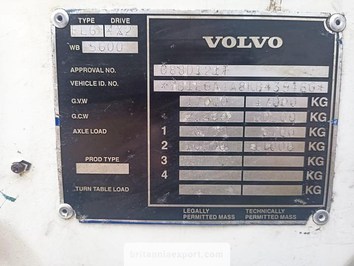 Autocarro telaio VOLVO FL619 Intercooler | Manual Pump | 19 Ton | On 10 Studs | Full Springs Suspension |: foto 9 Autocarro telaio VOLVO FL619 Intercooler | Manual Pump | 19 Ton | On 10 Studs | Full Springs Suspension |: foto 9