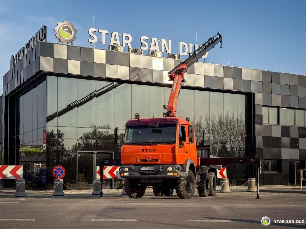 MAN STAR 266 MAN 6x6 PALFINGER PK 18001 Crane Kran - Camion con gru: foto 1 MAN STAR 266 MAN 6x6 PALFINGER PK 18001 Crane Kran - Camion con gru: foto 1