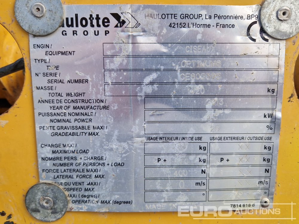 Piattaforma aerea 2013 Haulotte Optimum 8: foto 22 Piattaforma aerea 2013 Haulotte Optimum 8: foto 22