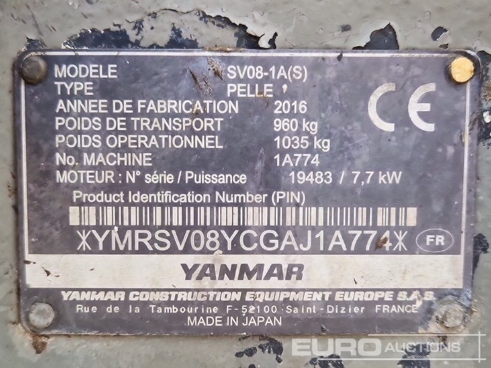 Miniescavatore 2016 Yanmar SV08-1A(S): foto 29