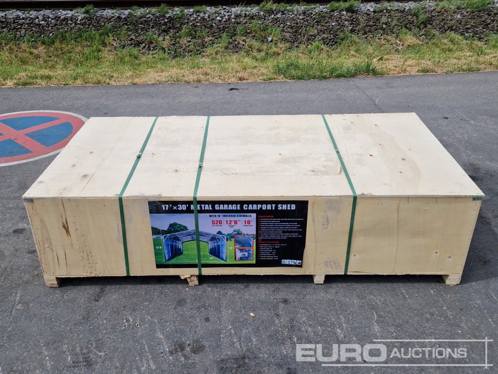 Unused 2025 17'x30' Metal Garage Carport Shed in 2.1x1x0.6m Transport Box - Contenitore abitativo: foto 1 Unused 2025 17'x30' Metal Garage Carport Shed in 2.1x1x0.6m Transport Box - Contenitore abitativo: foto 1