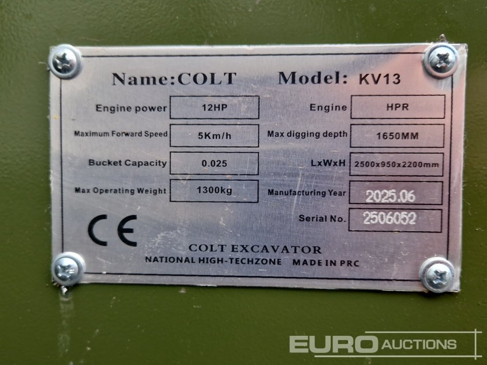 Miniescavatore Unused 2025 Colt KV13: foto 23