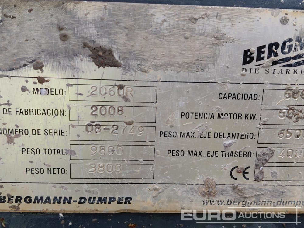 2008 Bergmann 2060R - Mini dumper: foto 3 2008 Bergmann 2060R - Mini dumper: foto 3