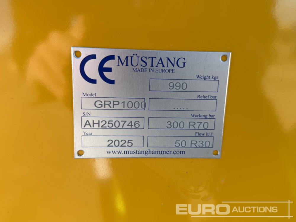 Unused 2025 Mustang GRP1000 - Attrezzatura per Escavatore: foto 5 Unused 2025 Mustang GRP1000 - Attrezzatura per Escavatore: foto 5