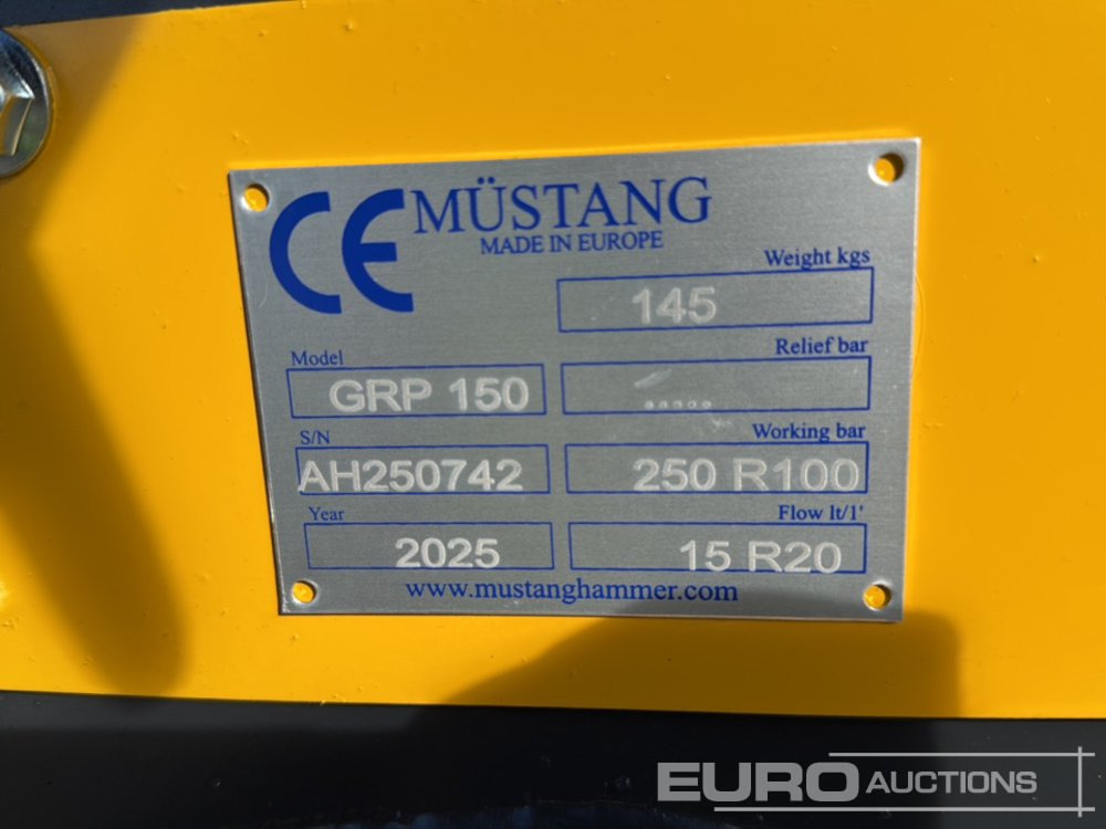 Unused 2025 Mustang GRP150 - Attrezzatura per Escavatore: foto 5 Unused 2025 Mustang GRP150 - Attrezzatura per Escavatore: foto 5