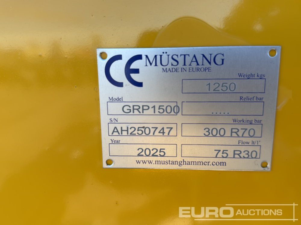 Unused 2025 Mustang GRP1500 - Attrezzatura per Escavatore: foto 5 Unused 2025 Mustang GRP1500 - Attrezzatura per Escavatore: foto 5