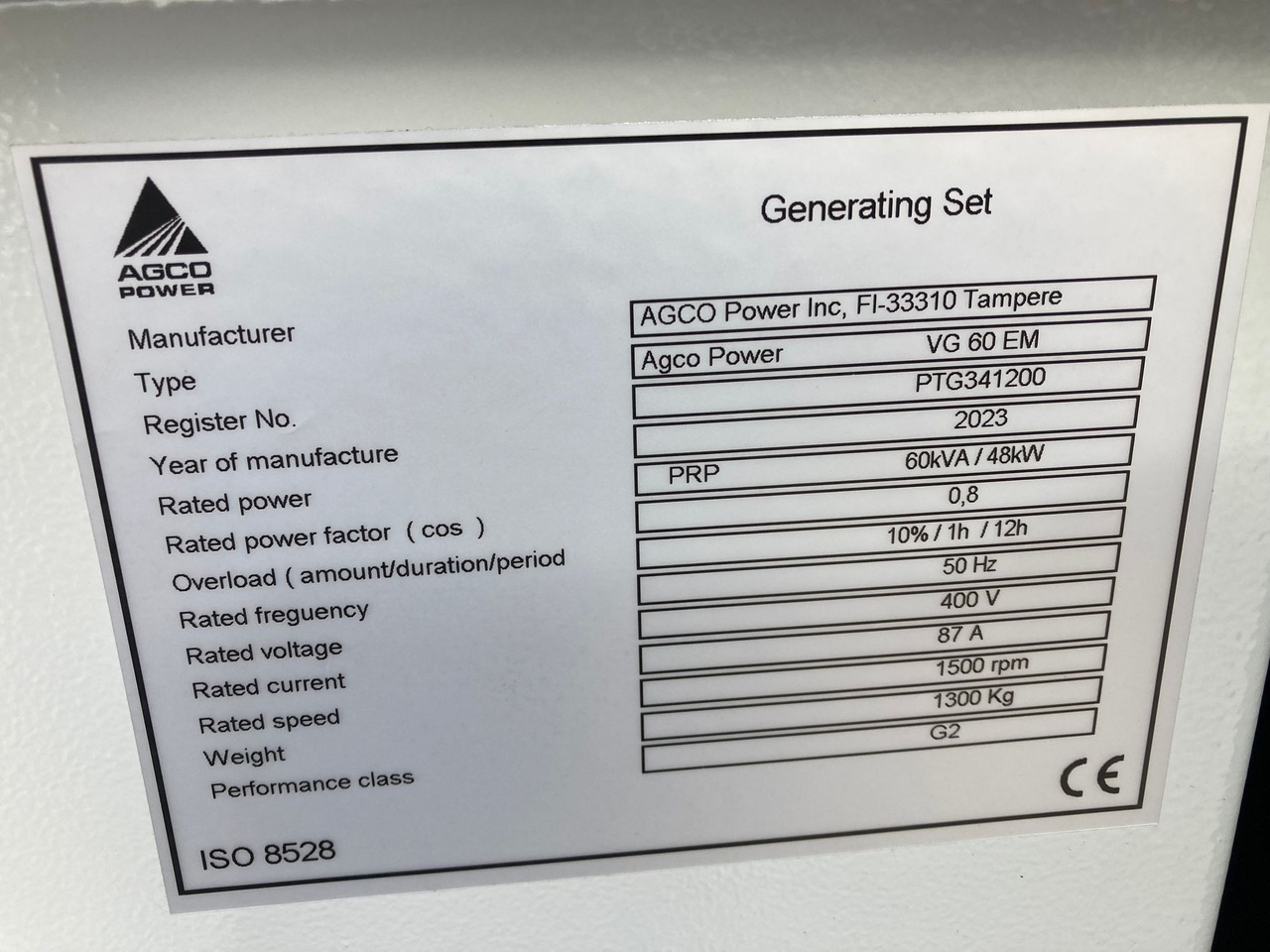 Valtra Diesel-Generator VG60 - Macchina per l'allevamento: foto 2 Valtra Diesel-Generator VG60 - Macchina per l'allevamento: foto 2