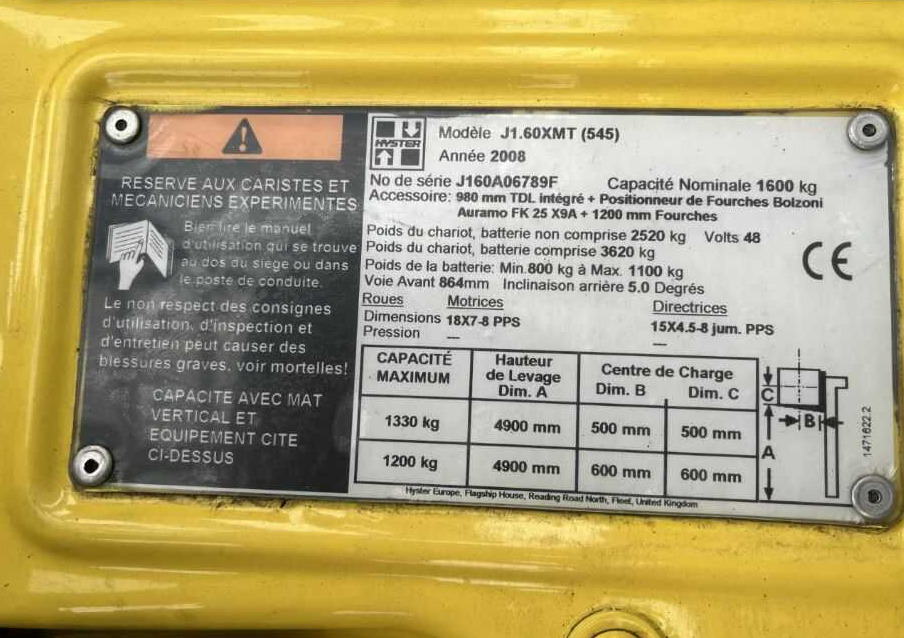 Hyster J1.60XMT - Carrello elevatore elettrico: foto 4 Hyster J1.60XMT - Carrello elevatore elettrico: foto 4