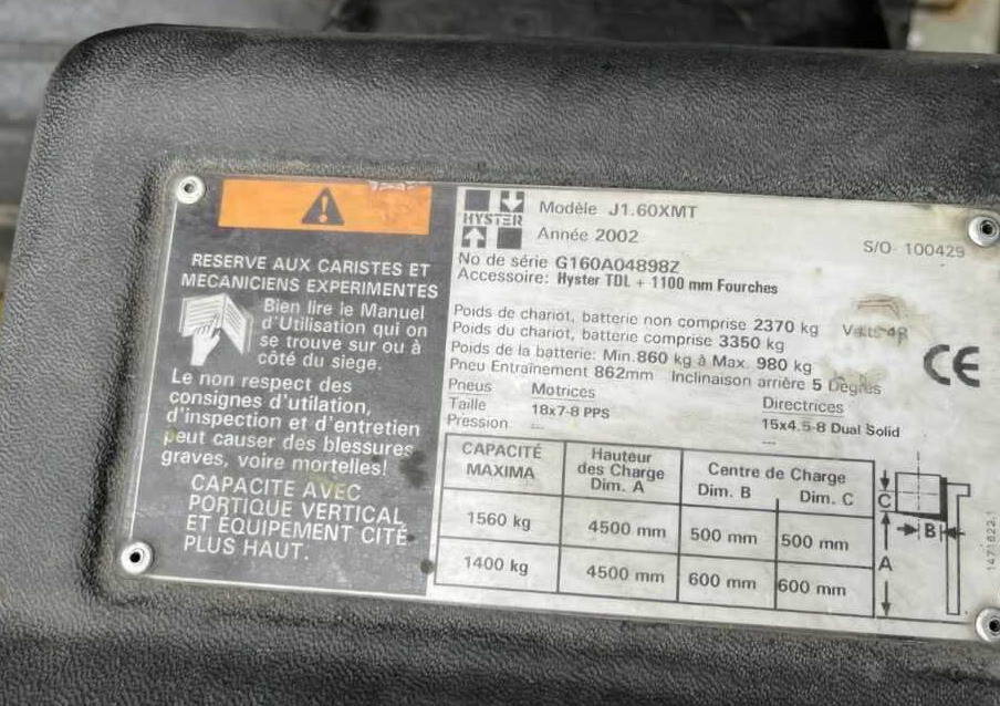 Hyster J1.60XMT - Carrello elevatore elettrico: foto 4 Hyster J1.60XMT - Carrello elevatore elettrico: foto 4