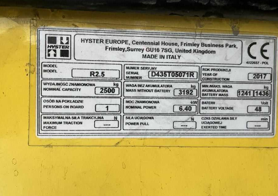 Hyster R2.5 - Carrello retrattile: foto 4 Hyster R2.5 - Carrello retrattile: foto 4