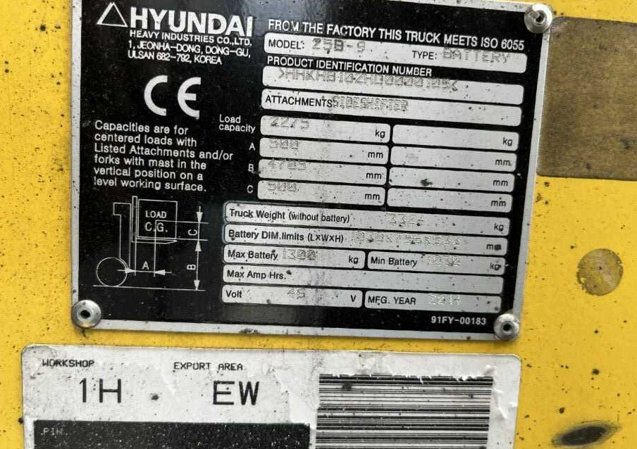 Hyundai 25B-9 - Carrello elevatore elettrico: foto 4 Hyundai 25B-9 - Carrello elevatore elettrico: foto 4