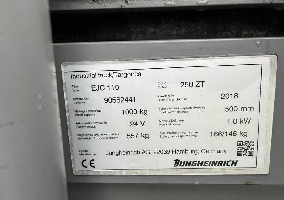 Jungheinrich EJC110 - Stoccatore: foto 4 Jungheinrich EJC110 - Stoccatore: foto 4