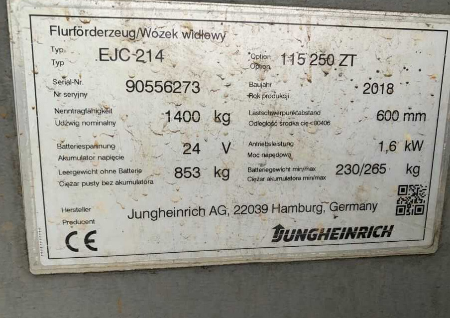 Jungheinrich EJC214 - Stoccatore: foto 4 Jungheinrich EJC214 - Stoccatore: foto 4