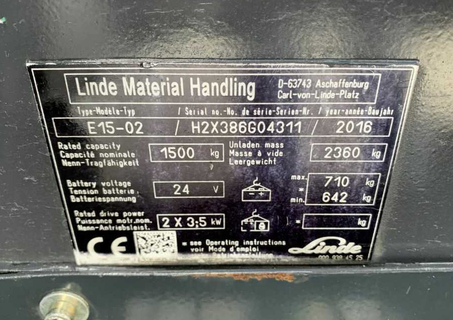Linde E15-02 - Carrello elevatore elettrico: foto 3 Linde E15-02 - Carrello elevatore elettrico: foto 3