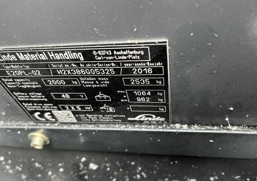 Linde E20PL-02 - Carrello elevatore elettrico: foto 4 Linde E20PL-02 - Carrello elevatore elettrico: foto 4