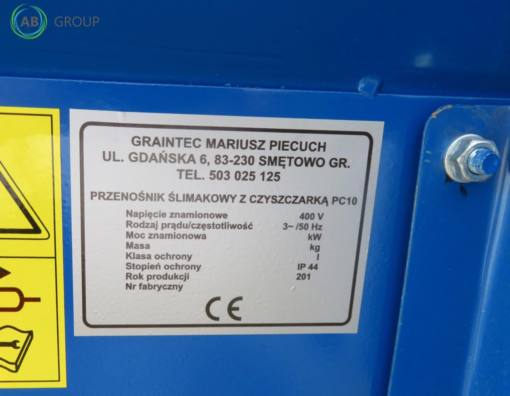 Graintec screw conveyor with cleaner PC 10 - Attrezzatura post-raccolta: foto 4 Graintec screw conveyor with cleaner PC 10 - Attrezzatura post-raccolta: foto 4