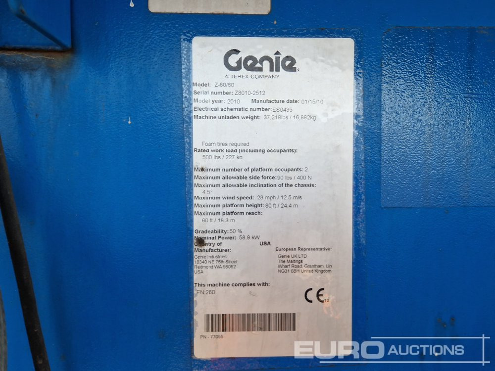 Piattaforma aerea 2010 Genie Z80/60: foto 43
