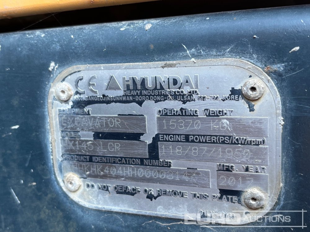 Escavatore cingolato 2017 Hyundai Robex HX145LCR: foto 10