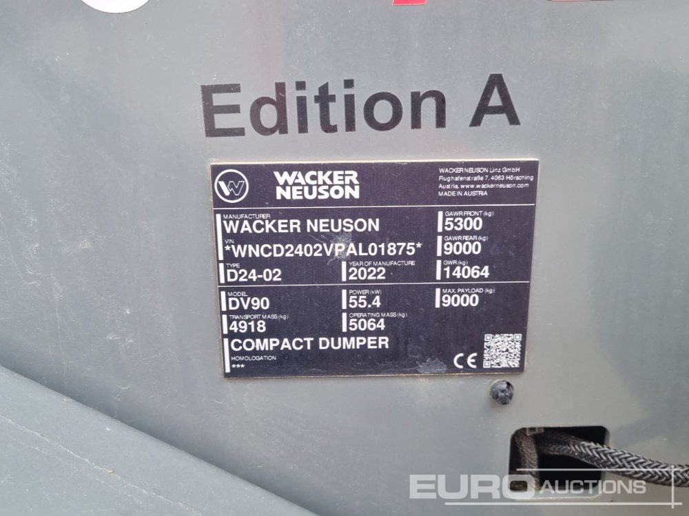 Mini dumper 2022 Wacker Neuson DV90: foto 32
