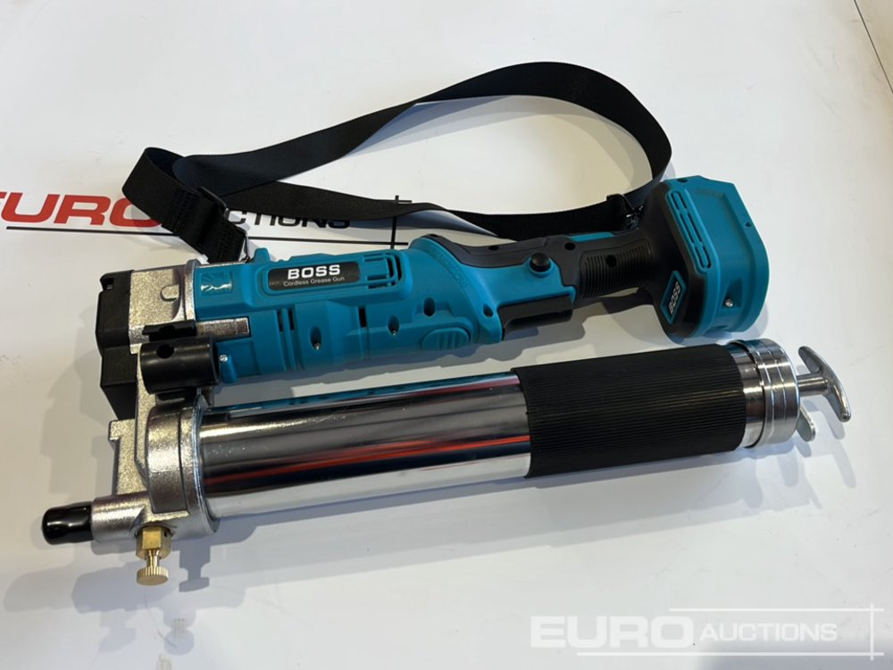 Attrezzatura da costruzione Boss 21 Volt Lithium Battery Cordless Grease Gun, 2 Batteries, Charger, Case, Shoulder Strap, Extension Pieces and Fittings: foto 9