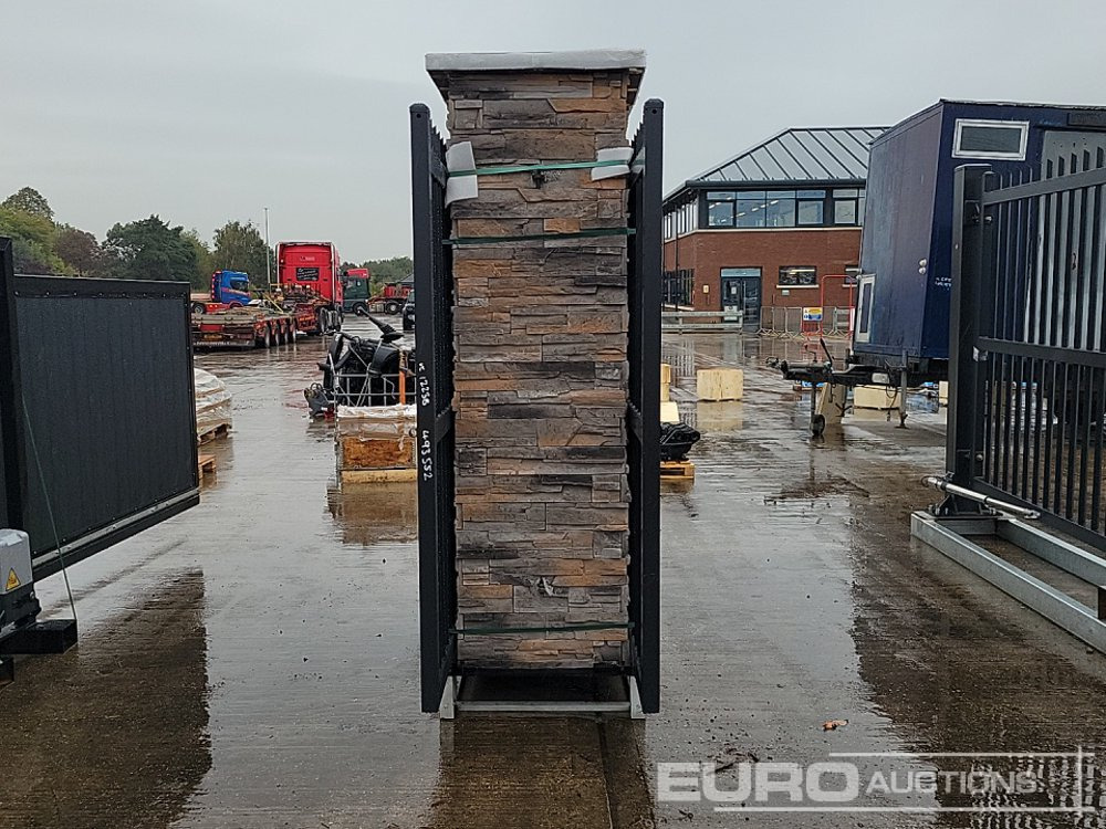 Unused 18’ Stone Pillar Entrance Gates - Attrezzatura da costruzione: foto 2 Unused 18’ Stone Pillar Entrance Gates - Attrezzatura da costruzione: foto 2
