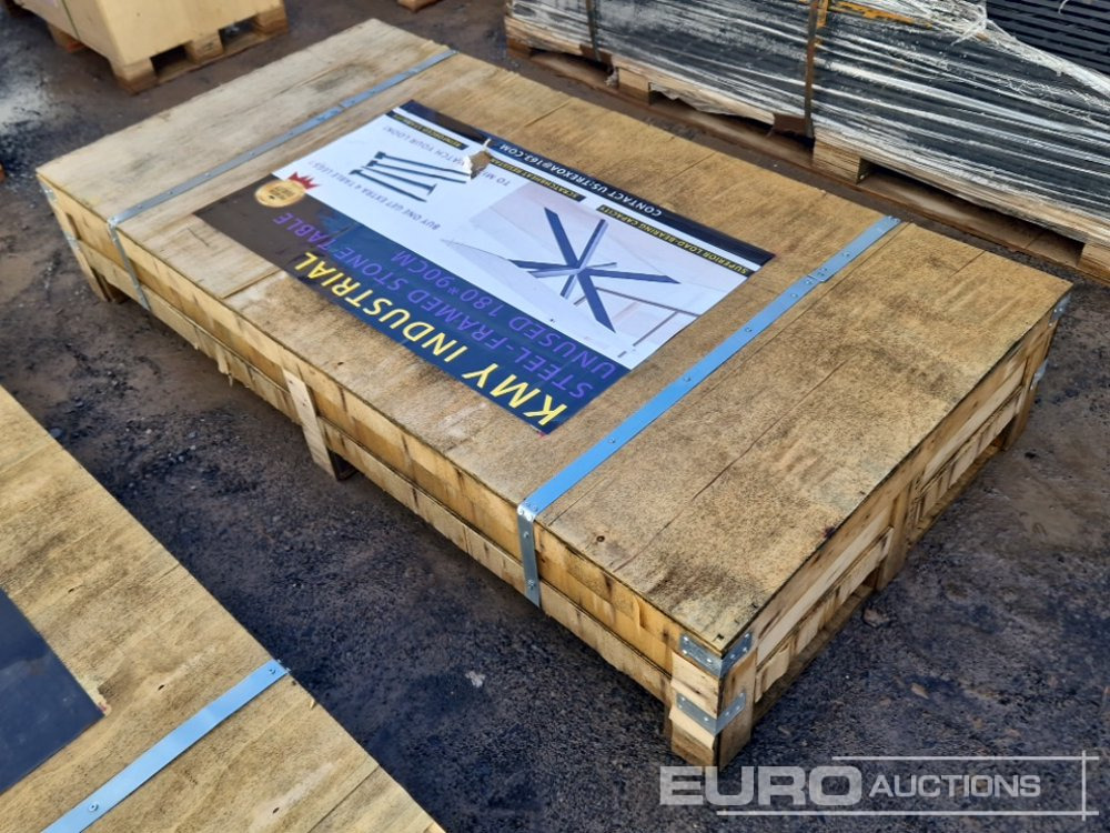 Unused 2025 KMY Industrial Steel Framed Stone Dining Table - Attrezzatura da costruzione: foto 4 Unused 2025 KMY Industrial Steel Framed Stone Dining Table - Attrezzatura da costruzione: foto 4