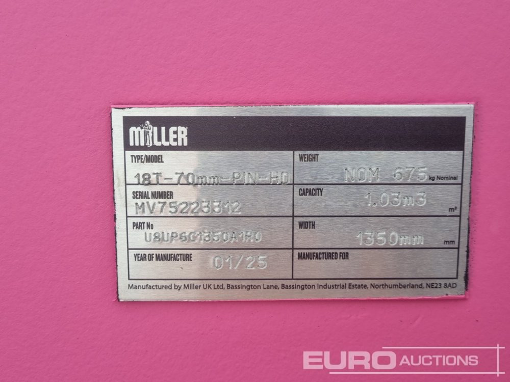 Benna nuovo Unused 2025 Miller 56" Digging Bucket 70mm Pin to suit 14-16 Ton Excavator: foto 13