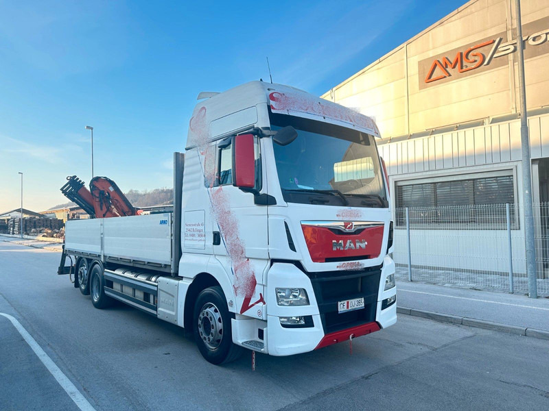 MAN TGX 26.440 - Autocarro con pianale/ Cassone fisso, Camion con gru: foto 1 MAN TGX 26.440 - Autocarro con pianale/ Cassone fisso, Camion con gru: foto 1