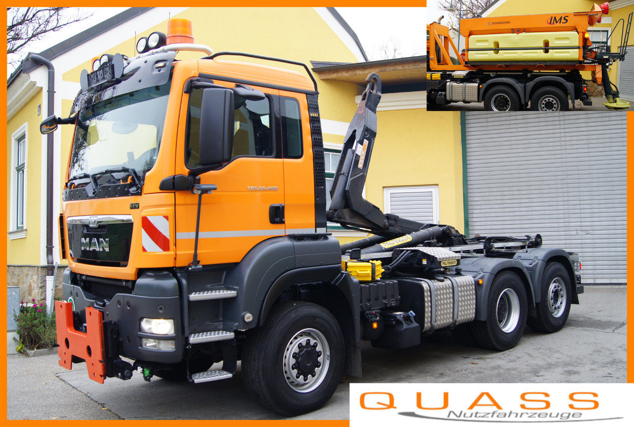 MAN TGS 28.400 BL 6x4-4/TÜV/PALIFT/Winterdienst/Salzstreuer/Streuer/Schneepflug - Autocarro scarrabile: foto 1 MAN TGS 28.400 BL 6x4-4/TÜV/PALIFT/Winterdienst/Salzstreuer/Streuer/Schneepflug - Autocarro scarrabile: foto 1