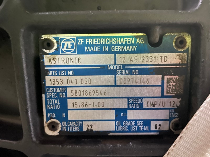 CUTIE DE VITEZE IVECO AUTOMATA CU RETARDER 12 AS 2331 TD R=15,86-1,00 5801869546 - Cambio per Camion: foto 5 CUTIE DE VITEZE IVECO AUTOMATA CU RETARDER 12 AS 2331 TD R=15,86-1,00 5801869546 - Cambio per Camion: foto 5