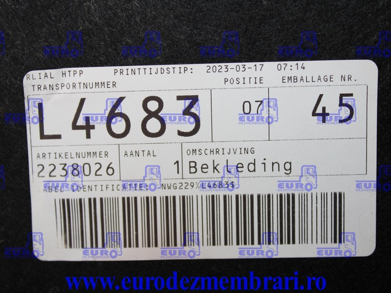 ELEMENT INTERIOR CABINA DAF XF XG 2238026 - Cabina e interni per Camion: foto 3 ELEMENT INTERIOR CABINA DAF XF XG 2238026 - Cabina e interni per Camion: foto 3