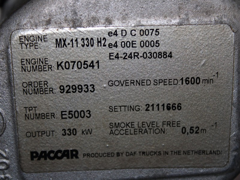 MOTOR DAF MX-11 330 H2 450CP EURO 6 2111666 - Motore per Camion: foto 5 MOTOR DAF MX-11 330 H2 450CP EURO 6 2111666 - Motore per Camion: foto 5