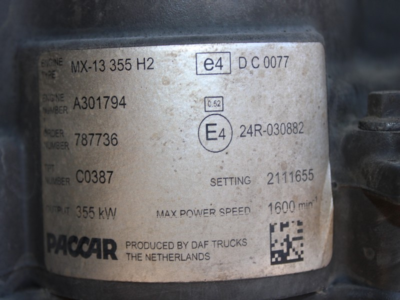 MOTOR DAF XF106 MX-13 355 H2 480CP EURO 6 2111655 - Motore per Camion: foto 5 MOTOR DAF XF106 MX-13 355 H2 480CP EURO 6 2111655 - Motore per Camion: foto 5