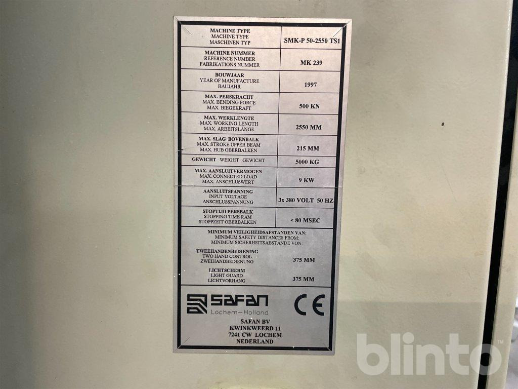 Safan SMK-P 50-2550 TS1 - Pressa piegatrice: foto 5 Safan SMK-P 50-2550 TS1 - Pressa piegatrice: foto 5