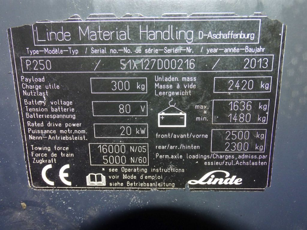 Linde P250 - Trattore elettrico: foto 5 Linde P250 - Trattore elettrico: foto 5