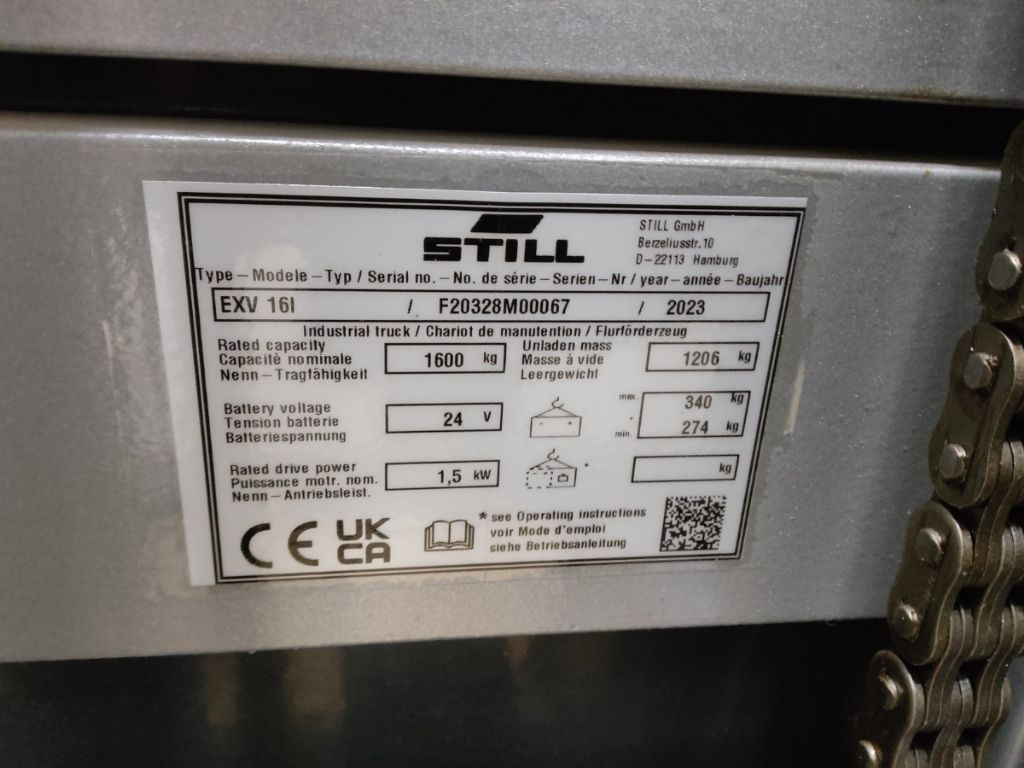 Still EXV16I/800MM/BATT.NEU - Stoccatore: foto 5 Still EXV16I/800MM/BATT.NEU - Stoccatore: foto 5