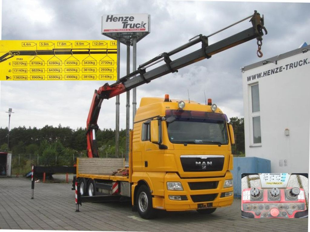 MAN TG-X 26.440 6x4 BL Pritsche Heckkran Palf. PK 42 - Autocarro con pianale/ Cassone fisso, Camion con gru: foto 1 MAN TG-X 26.440 6x4 BL Pritsche Heckkran Palf. PK 42 - Autocarro con pianale/ Cassone fisso, Camion con gru: foto 1