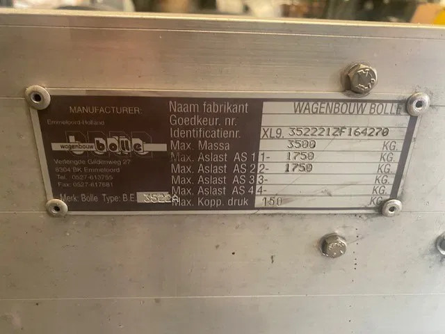 Diversen Bolle . 2 asser aanhangwagen voor kogelkoppeling 3500 kg - Rimorchio telaio: foto 5 Diversen Bolle . 2 asser aanhangwagen voor kogelkoppeling 3500 kg - Rimorchio telaio: foto 5